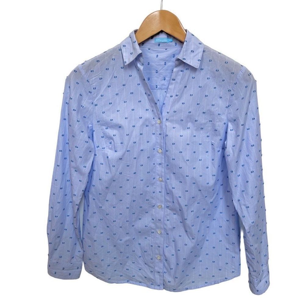 NWOT J. McLaughlin Button Up Shirt Long Sleeve Collared Blue women’s size XS